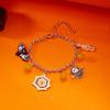 Halloween Ghost Pumpkin Spider Skull Charm Bracelets for Women Black Bat Cat Pendant Metal Chain Bracelet Party Jewelry Gifts