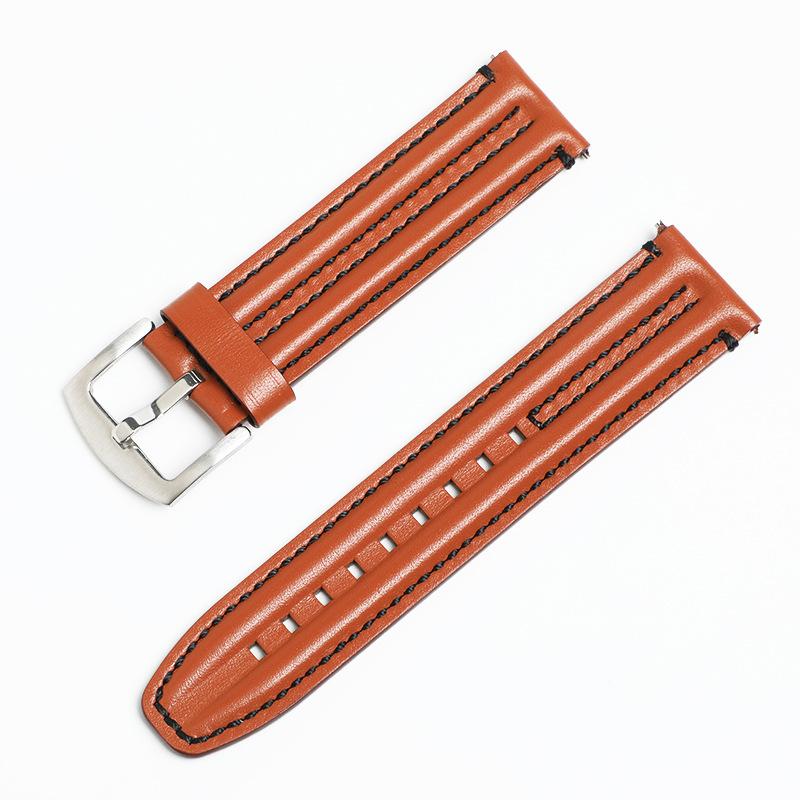 Calfskin Switch Ear Strap 20mm22mm Double Bone Three-dimensional Leather Watch Strap Personalized Accessories