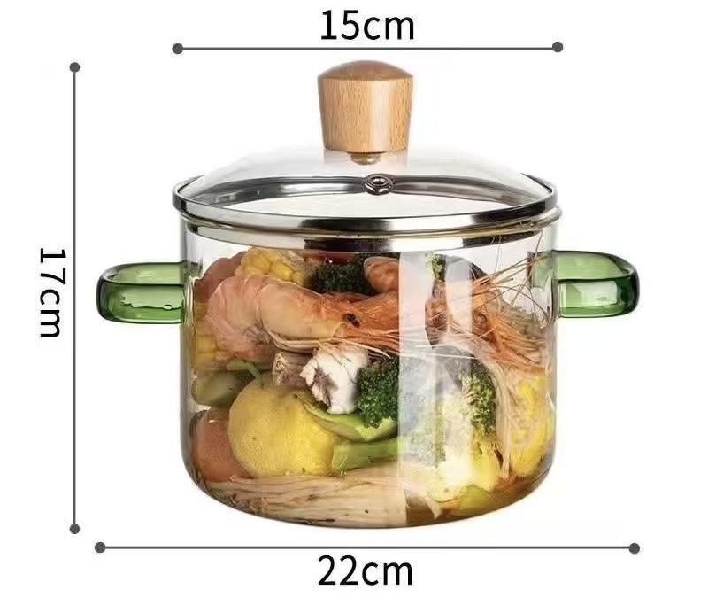 Glass pan with lid handle Multifunctional home kitchen Restaurant glass cooking pot