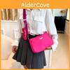 Sac d'aisselle en nylon élégant et polyvalent pour femmes Parfait pour un usage quotidien en Noir Blanc et Fuchsia