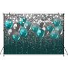 Gray Flash Blue Balloon Diamond Theme Banner Background, Children's Birthday Party, Home Decoration Photography Background Cloth