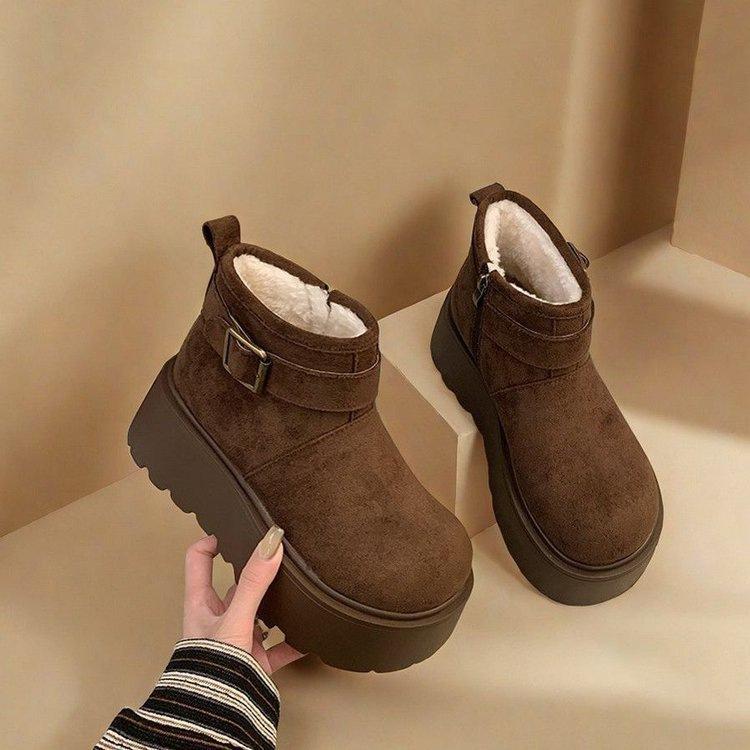 New snow boots winter muffin thick-soled piled thickened cotton boots warm short boots
