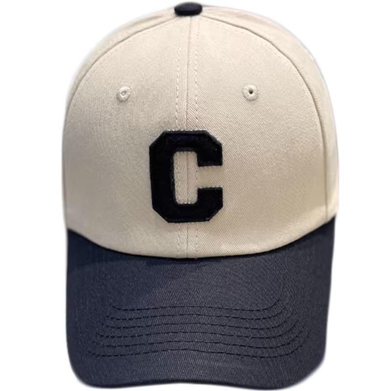 Korean Version of Letter C Color blocked Baseball Hat for Women In Spring and Summer Fashion Versatile Street Fashion Couple Baseball Hat Men