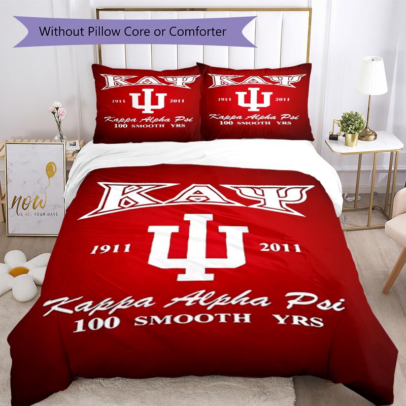 3pcs Kappa Alpha Psi logo pattern bedding set duvet cover set includes duvet cover &pillowcases, perfect all season bedroom decoration & gift