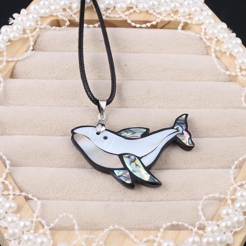 Women Necklace Natural Shell Necklace Flower-Shaped Drill Pendant Leather Cord 2MM Charms For Elegant Women Love Romantic Gift