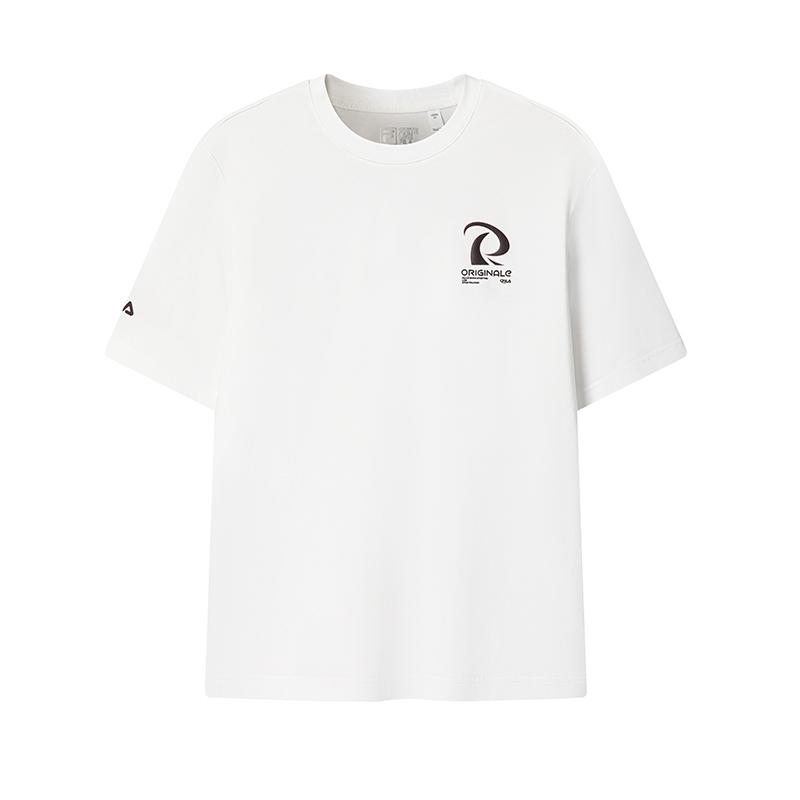 

FILA Original Simple Fashion Personality T-Shirt Men tops Cloud-Mushroom-White F11M629111FWT M