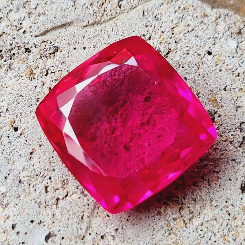117 Cts Natural Mozambique Red Ruby Cushion Cut Ruby Gemstone Certified