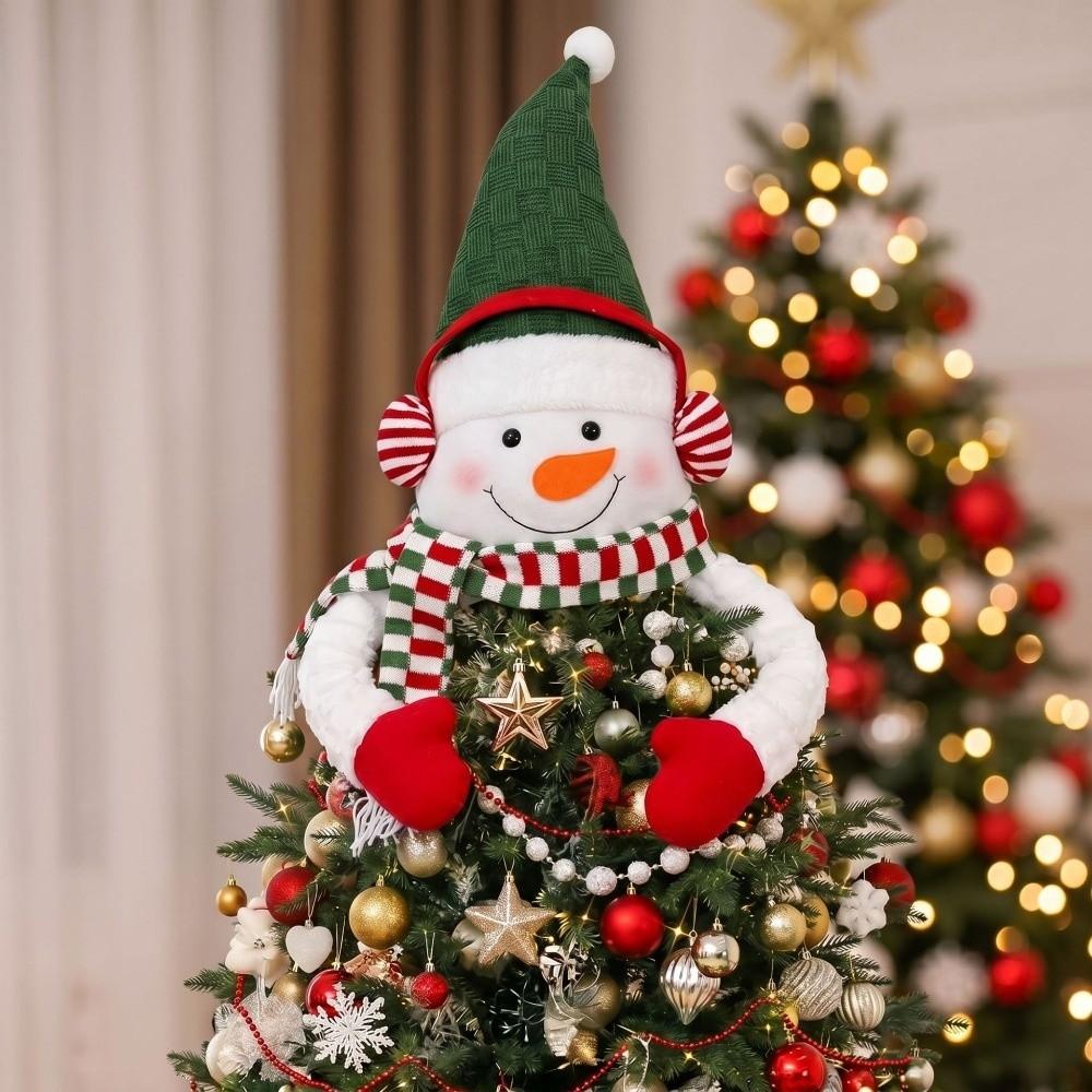 Elk Snowman Hugger Tree Decor Cartoon Santa Claus Reindeer Tree Topper Christmas
