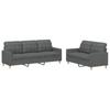 Vidaxl 2-Piece Lounge Set, Fabric Upholstered, Dark Grey