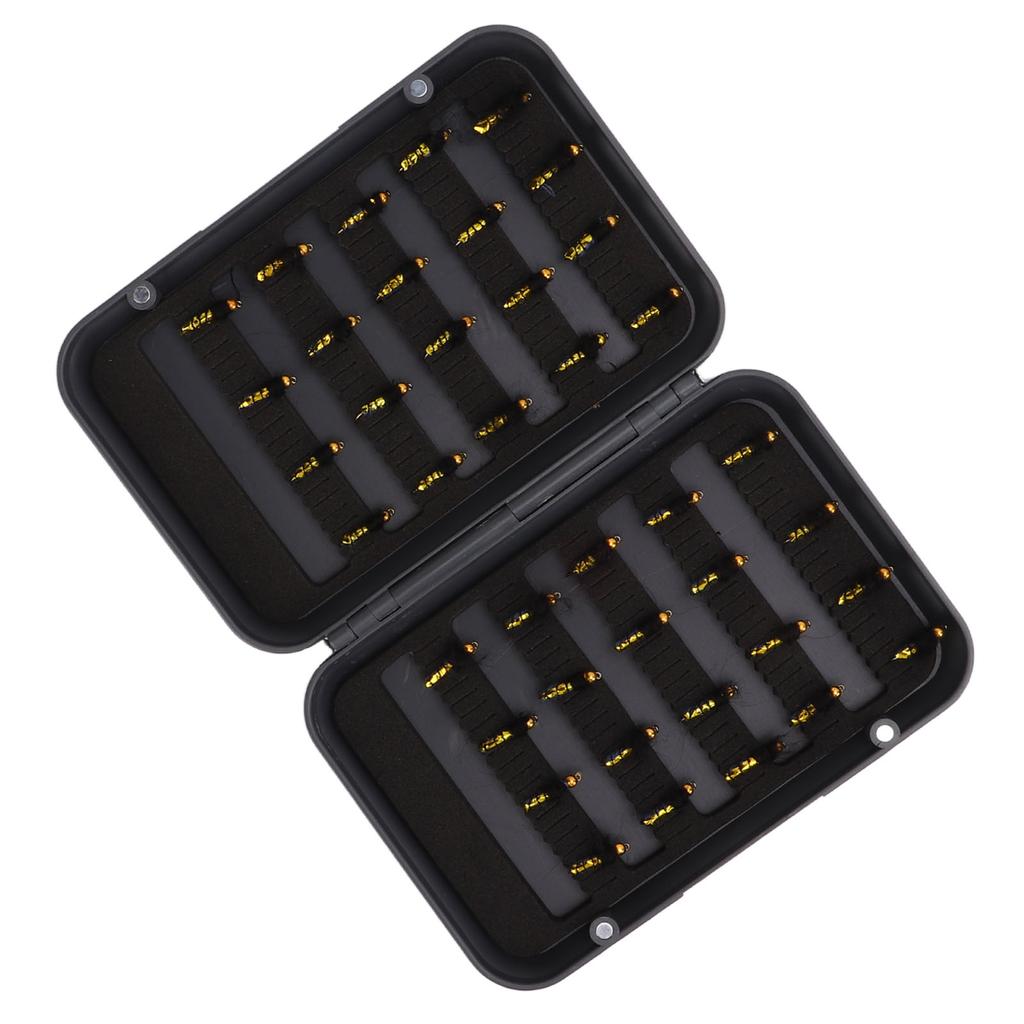40 Pcs Fly Fishing Lure Kit Lifelike Bright Color Hand Woven Professional Fly Fishing Baits with Waterproof Tackle Box