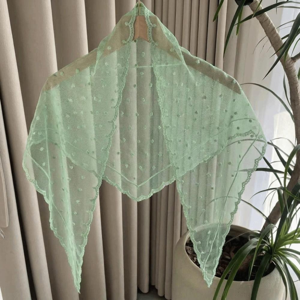 Lightweight Embroidery Edge Sheer Mesh Scarf Floral Wrap Scarf Wedding