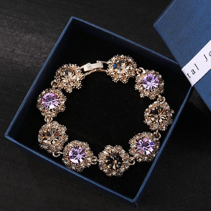 Super Flash Rhinestone Retro Bracelet Women's Fashion Crystal Hand Jewelry Gift Internet Celebrity Bracelet Atmospheric Bracelet Bracelet