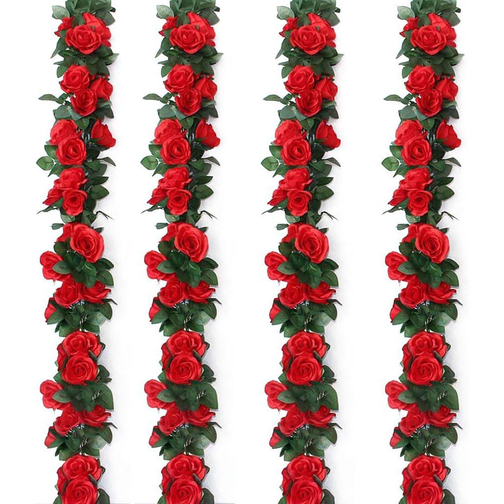1pcs Artificial Flowers Vine 45pcs / 69pcs Rose Fake Flower Hanging Garland DIY Plants Home Wedding Room Decor Decoration Wall