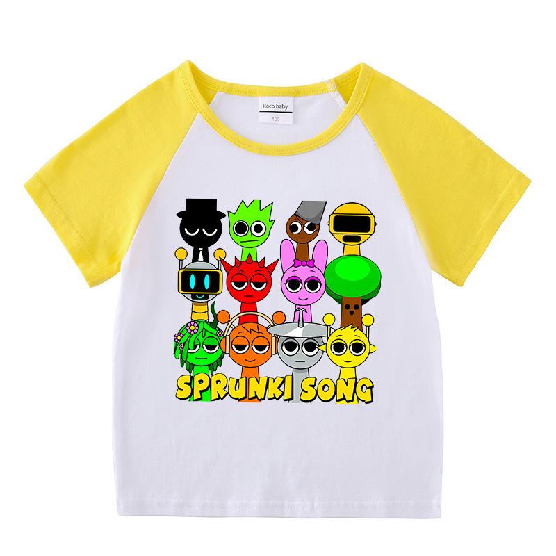 Kids' Summer Color Block Sports Set: Short Sleeve Tee & Hot Pants Two-Piece