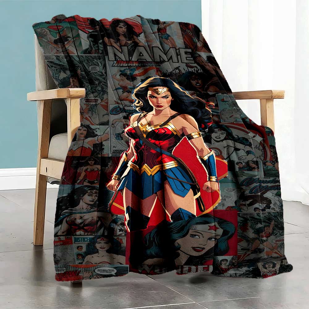 Warner Bros. Films (2) Personalized Name Blanket Cozy Customizable Blanket Comfortable for Home Decor Chair Office Chair Bed for All Occasions