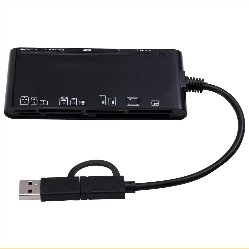 CR7 Type-C/USB 3.0 Multi-Function Card Reader CF/XD/MS/SD/TF Memory Card Reader for Phone Tablet Laptop PC