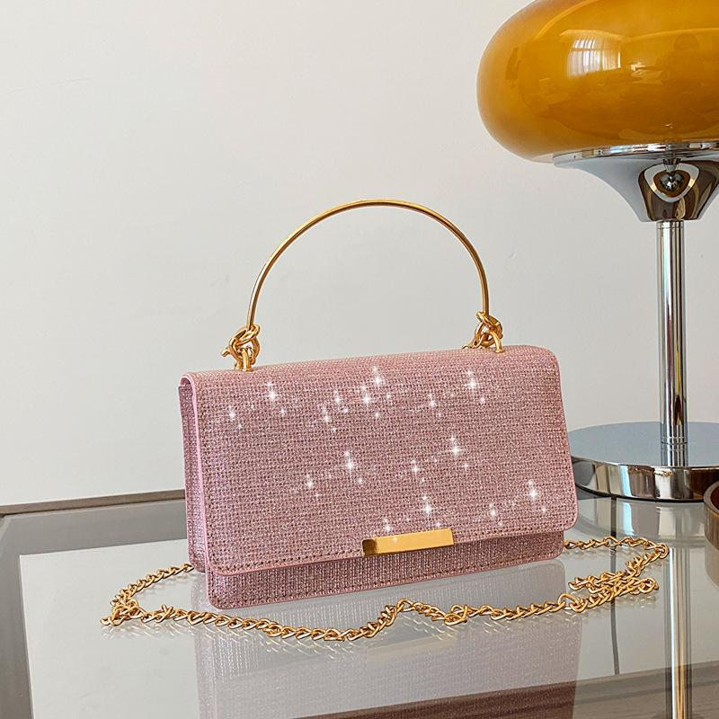 

Тканая модная женская темпераментная сумка 2025 весна новая универсальная ins сумка-мессенджер маленькая квадратная сумка тренд розовый