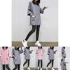 Neck Round Women Long Sleeve Solid Patchwork Hoodie Loose Sweatshirt Pocket