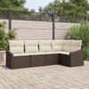 VidaXL 5-piece Garden Sofa Set with Cushions In Brown Poly Rattan 3346718