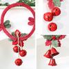 Christmas Window Decoration Non-woven Fabric Bell Wreath, Holly Berry Wreath with Mini Xmas Tree Bells, Hanging for Front Door Wall