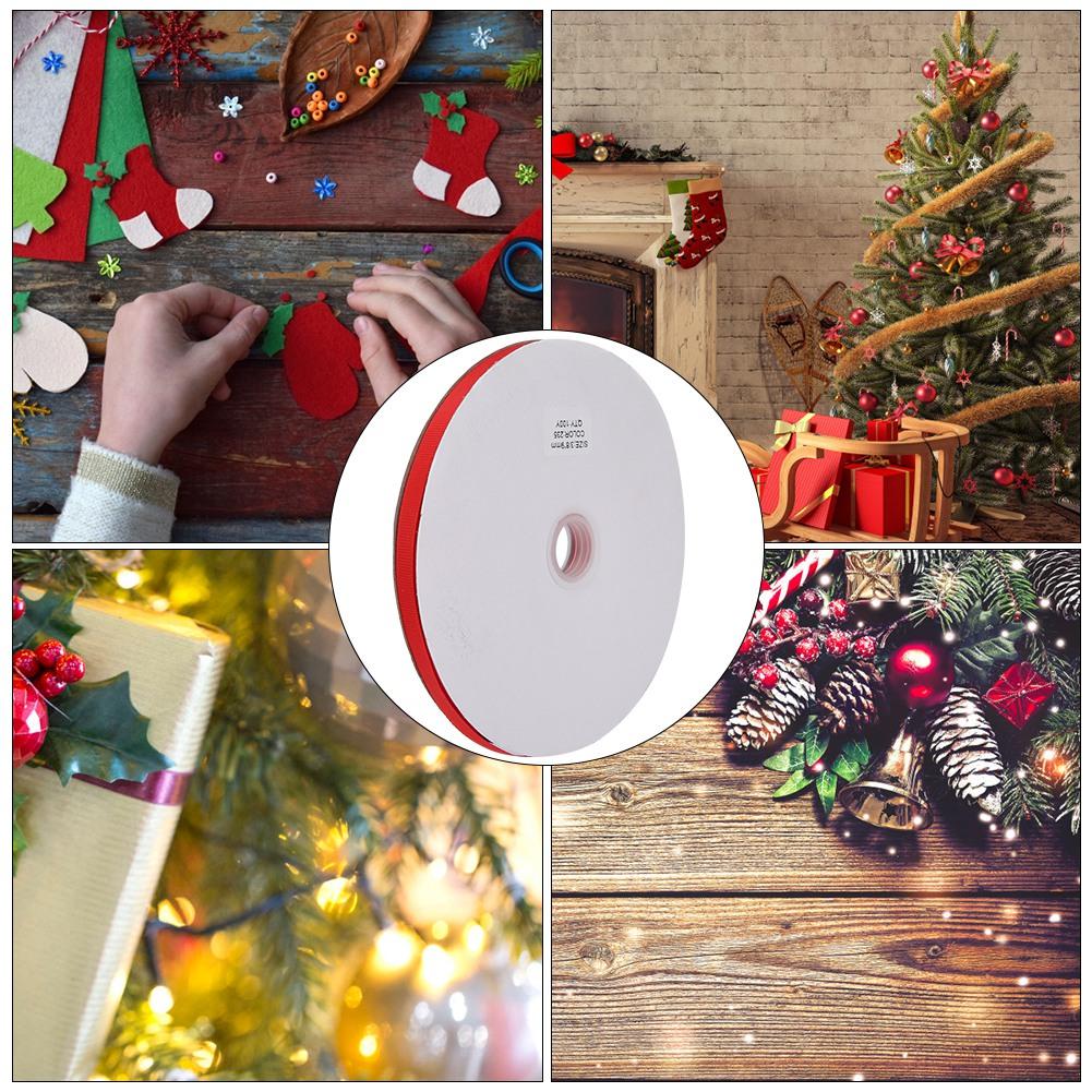 Red Ribbed Ribbon for Wedding Christmas Party Decorations DIY Gifts Wrapping Accessories10mm