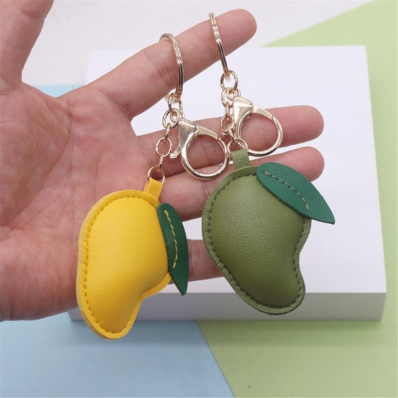 Leather Keychain Accessory Artistic Fruit Shape Portable Bag Embellishment Suitable for Backpacks or Key Decorating