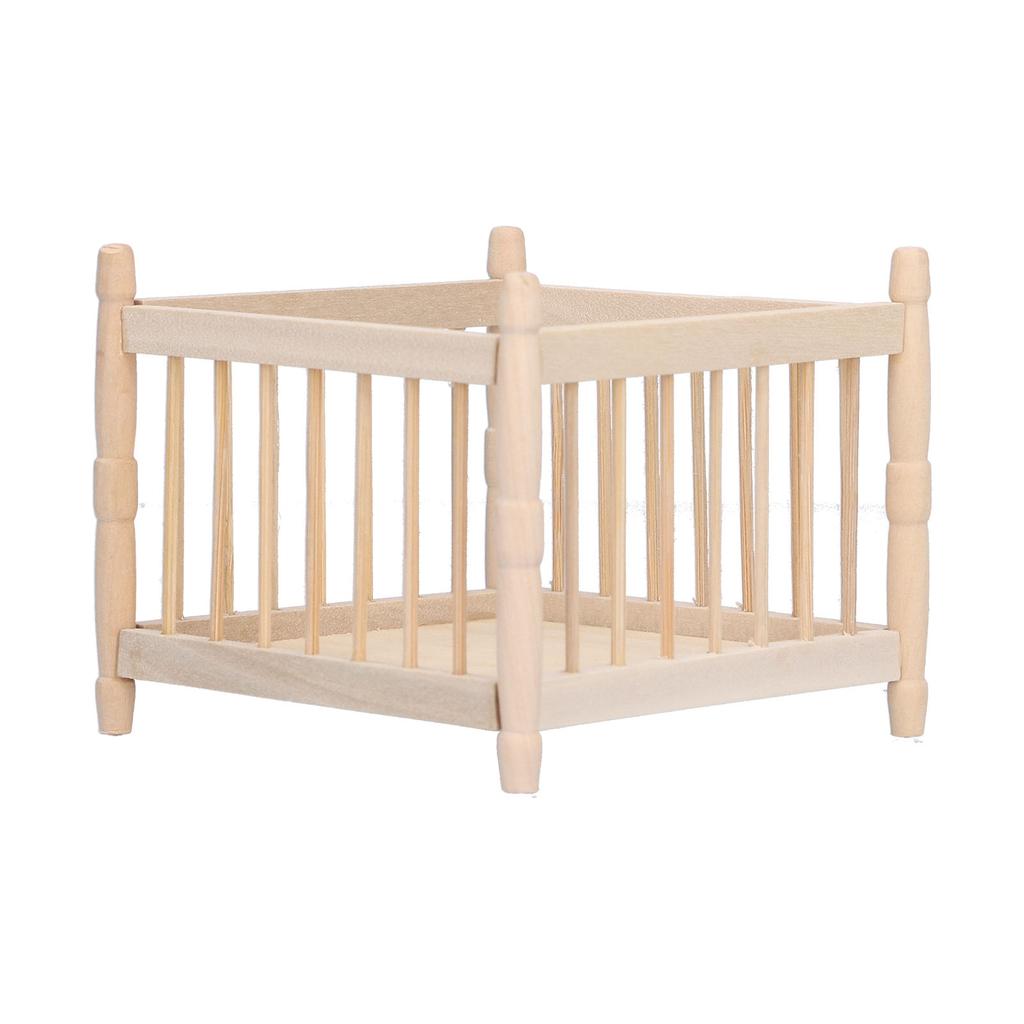 1:12 Maßstab Puppenhaus Babybett Holzwiege Babykrippe Miniatur Haus Sammlung Zubehör