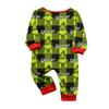 Family Matching Pajama Set Printed Neck Long Sleeve Loungewear Pants Set for Women Men and Kids