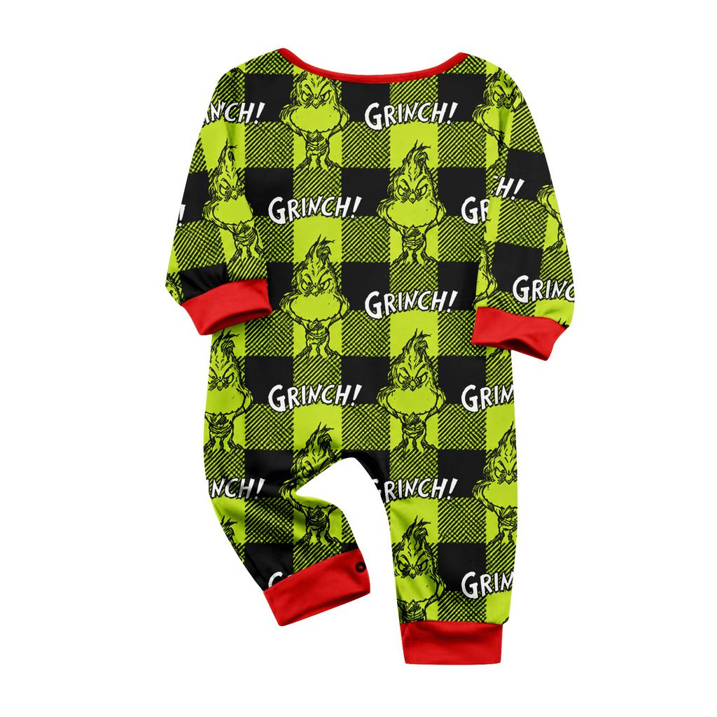 Family Matching Pajama Set Printed Neck Long Sleeve Loungewear Pants Set for Women Men and Kids