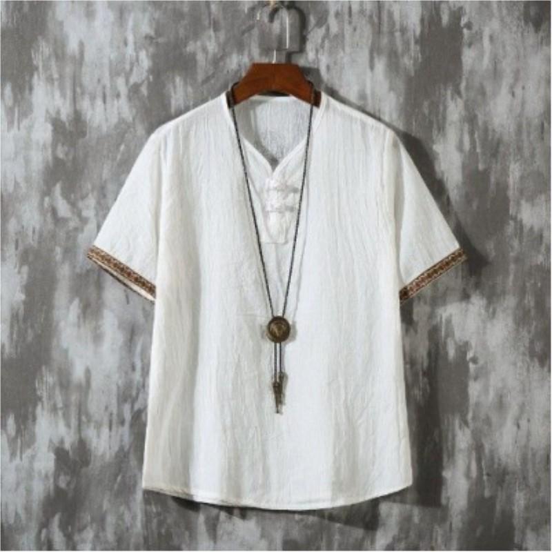 

Мужские летние рубашки больших размеров, легкие, удобные, однотонные, с коротким рукавом, пуловер XS