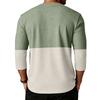Men Knit Long Sleeve Henley Shirt Casual Crewneck Button Down Patchwork Pullover Top for Everyday Wear