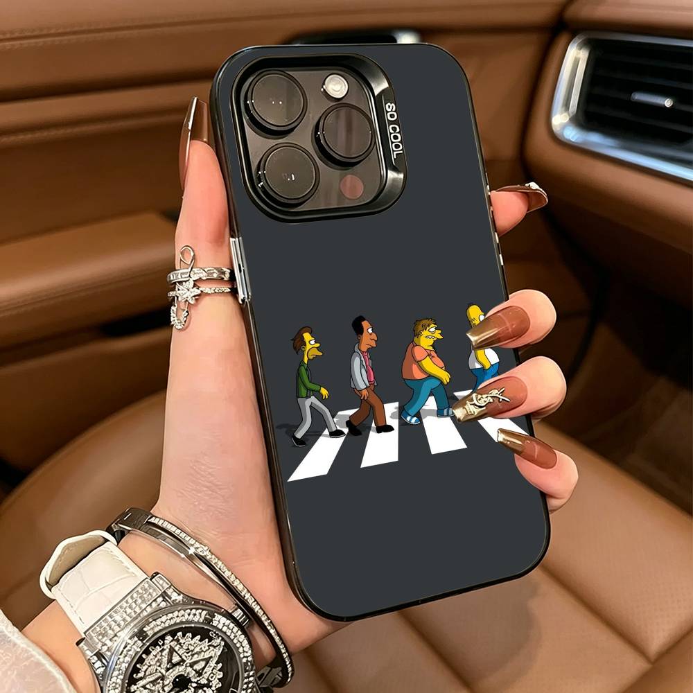 S-Simpsons C-Cartoon Phone Case For IPhone17 16 11 12 13 14 15 16 Pro Max Plus Cover Colored Silver Funda Bumber
