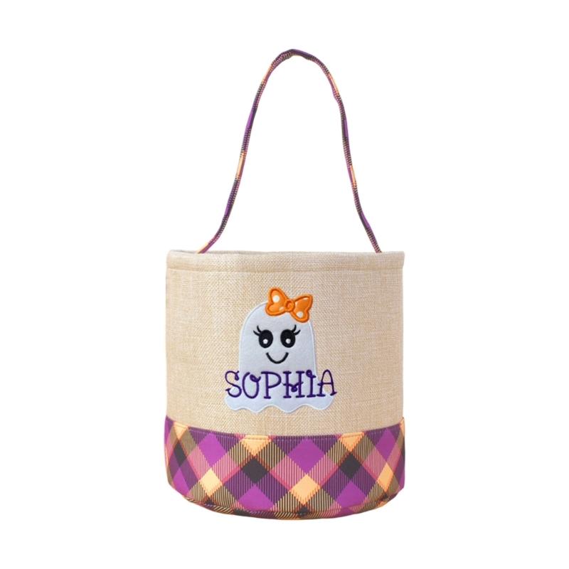 Fabric Trick or Treating Bucket Bag Friendly Halloween Party Accessory For Children Candy Collection