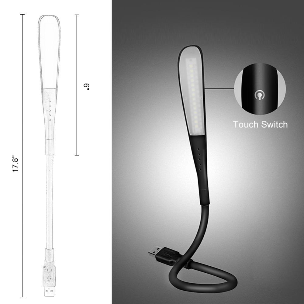 USB Mini LED Light Portable Laptops Touch Sensor Dimmable Table Desk Lamp for Power Bank Camping PC Laptops Book Night Lighting