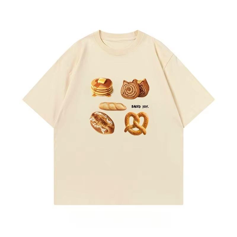 2025 New Summer Casual Short Sleeve T-Shir Print Cotton Regular Fit Round Neck Breathable Loose Unisex Tee Men Women Clothing