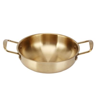 Gold Korean Ramen Pot Stainless Steel Noodle Pot Portable Kitchen Cooking Pot for Household