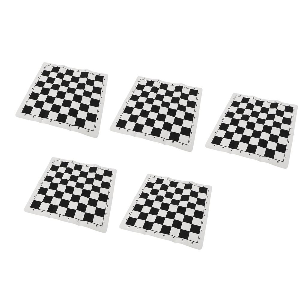 5 STÜCK Aufrollbare Schachbretter 13,8 Zoll PU-Leder Aufrollbares Schachbrett Tragbare Internationale Schachmatte