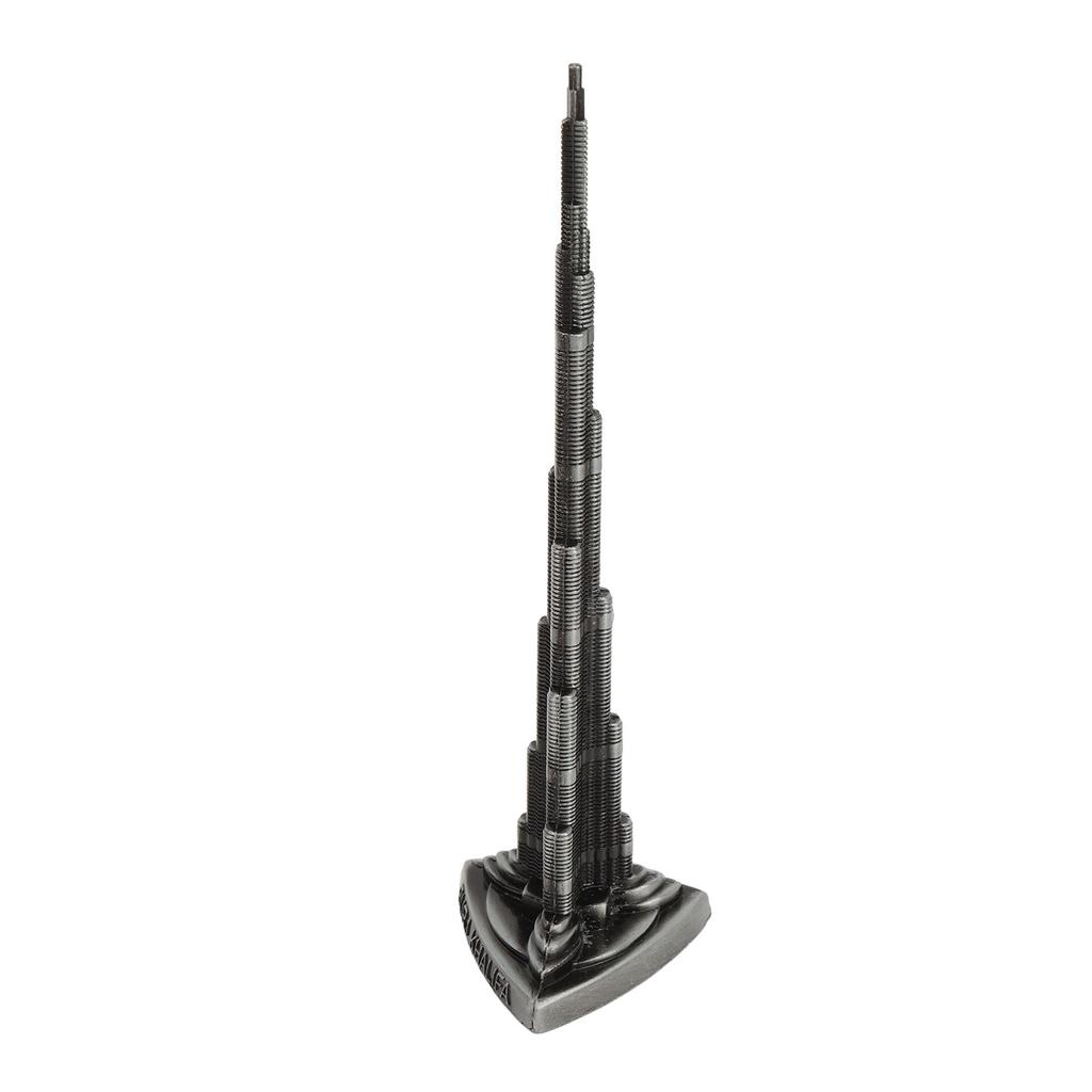 Burj Khalifa Tower Model Gray Alloy Miniature Dubai Tower Ornament Dubai Landmark Building Model