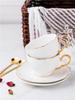 200ml Weiße Keramik Kaffeetasse Goldinlay Knochenporzellan Teetasse Untertasse Löffel Set Fortschrittliche Porzellan Teetasse Party Teatime Trinkgeschirr