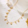 Boho Zircon Starfish Shell Conch Pendant Necklace for Women Seahorse Crab Pearl Metal Chain Choker Summer Beach Party Jewelry