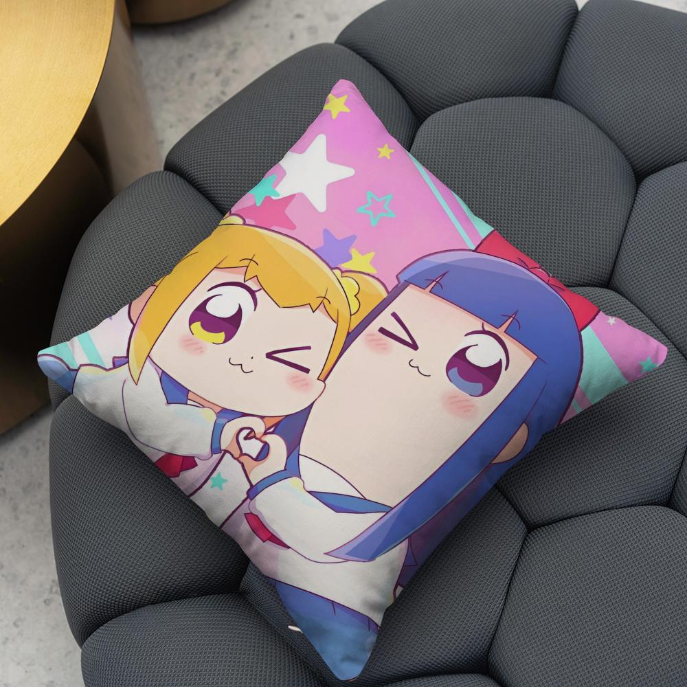 Cute Anime Pop Team Epic Cushion Cover 2-in-1 Reversible Plush Pillow Cover | Car/Sofa/Bed | Perfect Gift