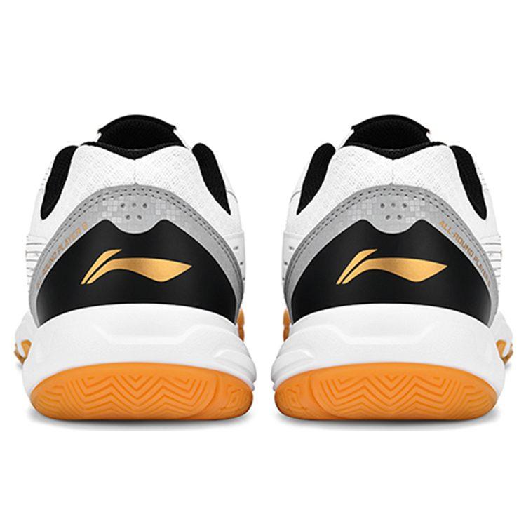 Li Ning Light Feather Abriebfest Atmungsaktiv Niedrig geschnitten Badminton Schuhe Unisex Weiß Gold AYTT023-1