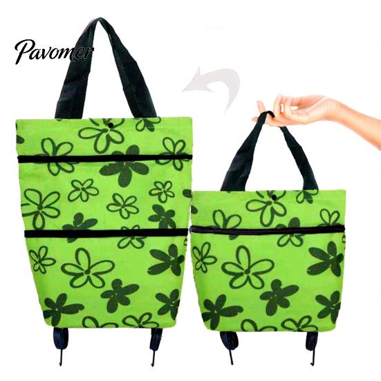 Carrello della spesa riutilizzabile ecologico, borsa della spesa pieghevole con ruote, carrello resistente in tessuto Oxford impermeabile, carrello con manico robusto e rotelle