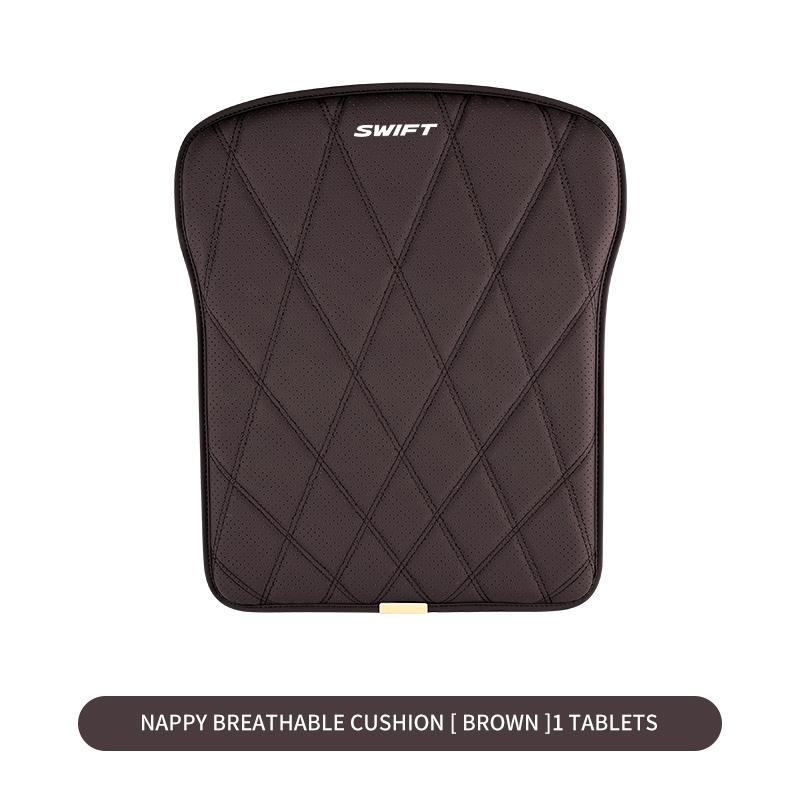 

Genuine Leather Car Front Seat Cushion Anti-slip Breathable Car Seat Cushion Protective Cover For Suzuki Swift 2022 2024 Leather&Four Seasons коричневий