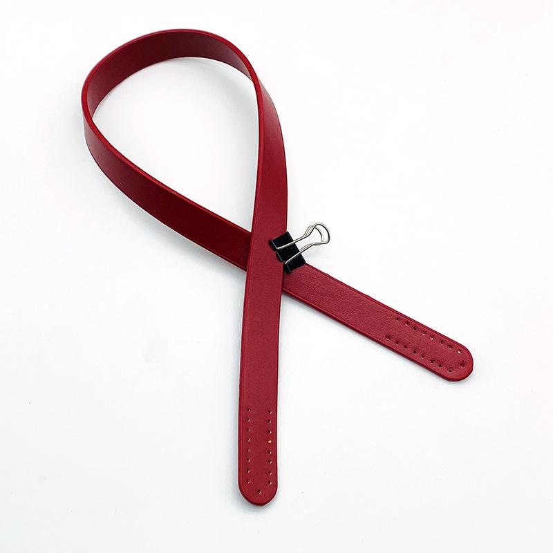 PU Leather Double-Sided Hand-Woven Bag Strap - Handmade Handle and Shoulder Strap with Multiple Holes