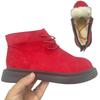2025 Winter Women Snow Boots White Plush Inside Warm Winter Shoes Flat Non-slip Ladies Ankle Boots Black Red