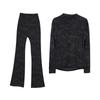 Women's Flare Pants & Jacket Set - Slim Fit Long Sleeve Outerwear for Running & Yoga