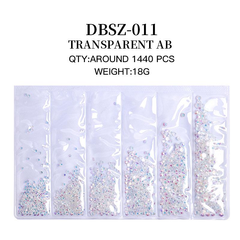 Long Bag Nail Art Jewelry Glass Flat Bottom Diamond Nail Art Diamond Nail Art Jewelry Mixed