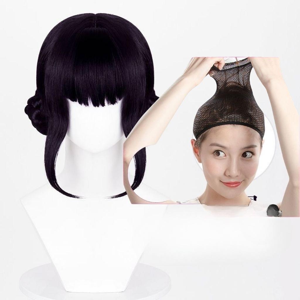 Mode K-Pop Hexenjäger Gruppe Cosplay Perücke Zoe Schwarz-Lila Gemischt Seidenperücke Kostüm