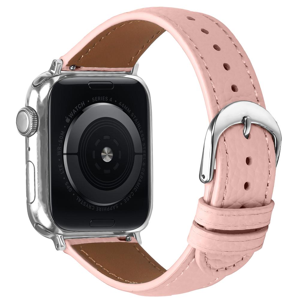 Replacement Strap for Apple Watch Series 10 9 8 7 SE 6 5 4 3 2 1 42mm 41mm 40mm 38mm Litchi Texture PU Leather Watch Band